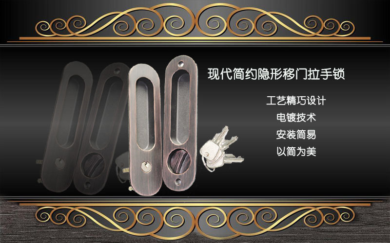 樂(lè)朗五金RSL-607ET 現(xiàn)代簡(jiǎn)約隱形移門(mén)拉手鎖