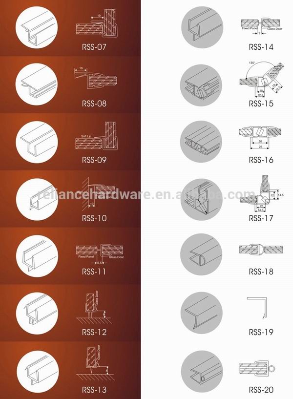 High quality PVC water door seal for 6~12 mm door